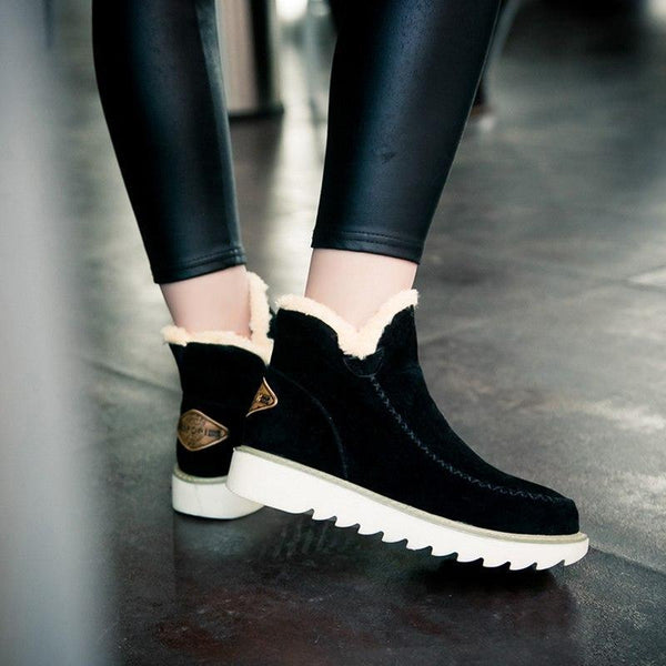 Elfriede Slip-On Platform Ankle Boots with Seam Details