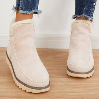 Elfriede Slip-On Platform Ankle Boots with Seam Details