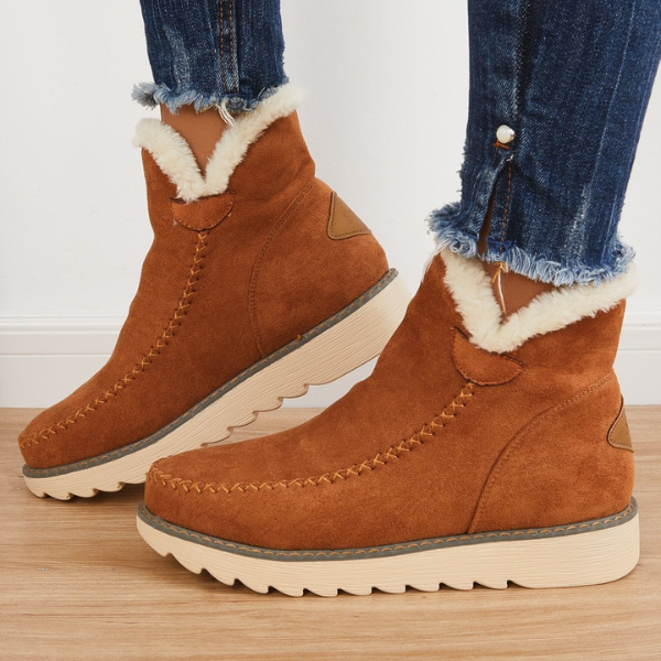 Elfriede Slip-On Platform Ankle Boots with Seam Details