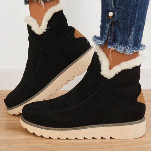 Elfriede Slip-On Platform Ankle Boots with Seam Details
