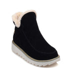 Elfriede Slip-On Platform Ankle Boots with Seam Details