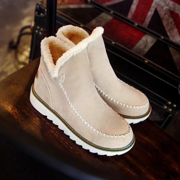 Elfriede Slip-On Platform Ankle Boots with Seam Details