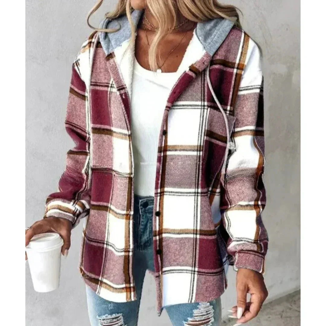 Annika Plaid Hoodie Jacket