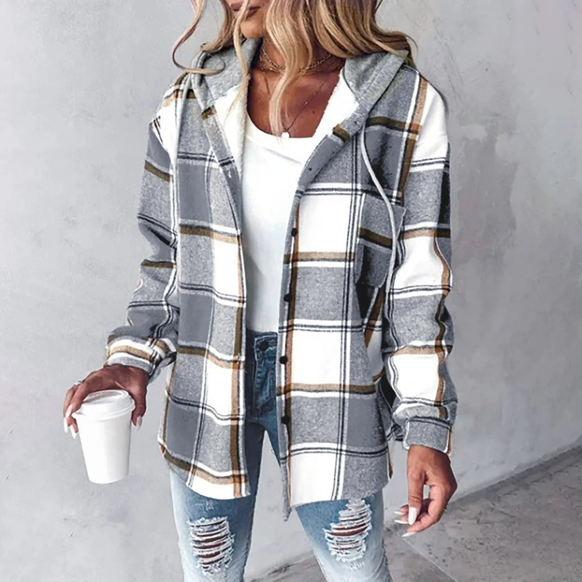 Annika Plaid Hoodie Jacket