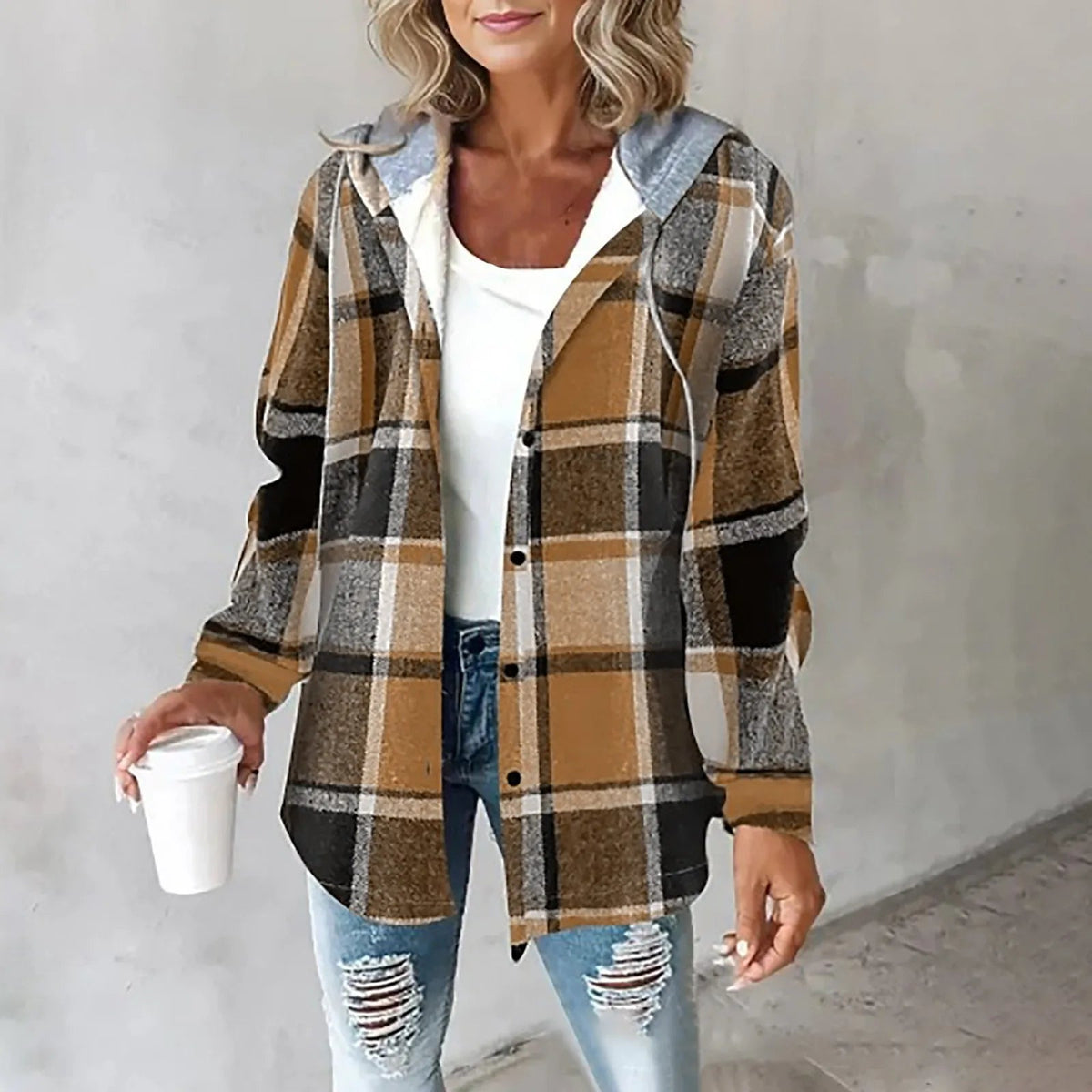 Annika Plaid Hoodie Jacket