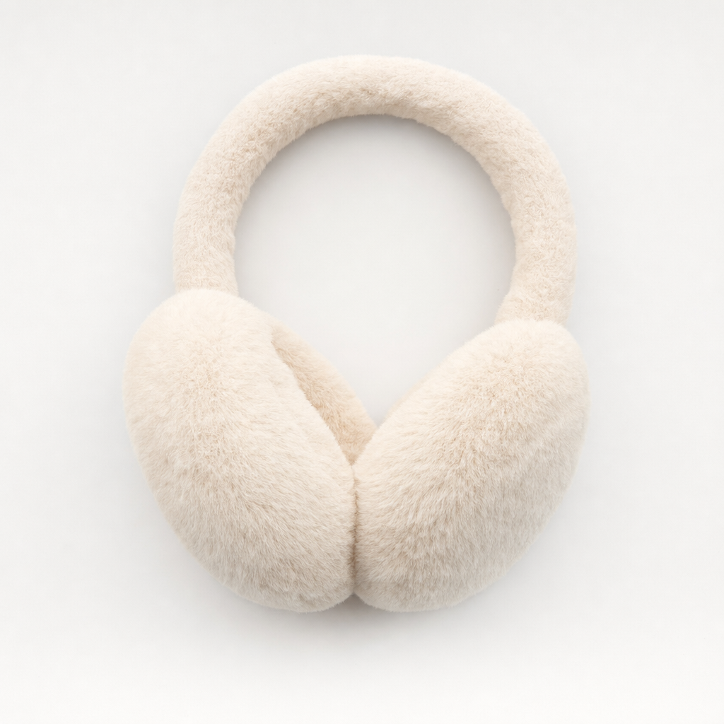 Ivybridge Faux Fur Earmuffs in cream, product shot