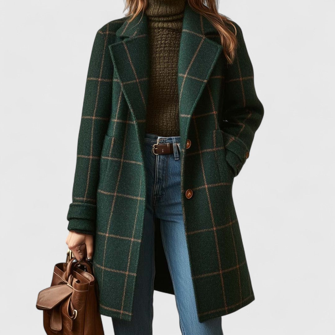 Natascha Classic Plaid Button-Front Coat
