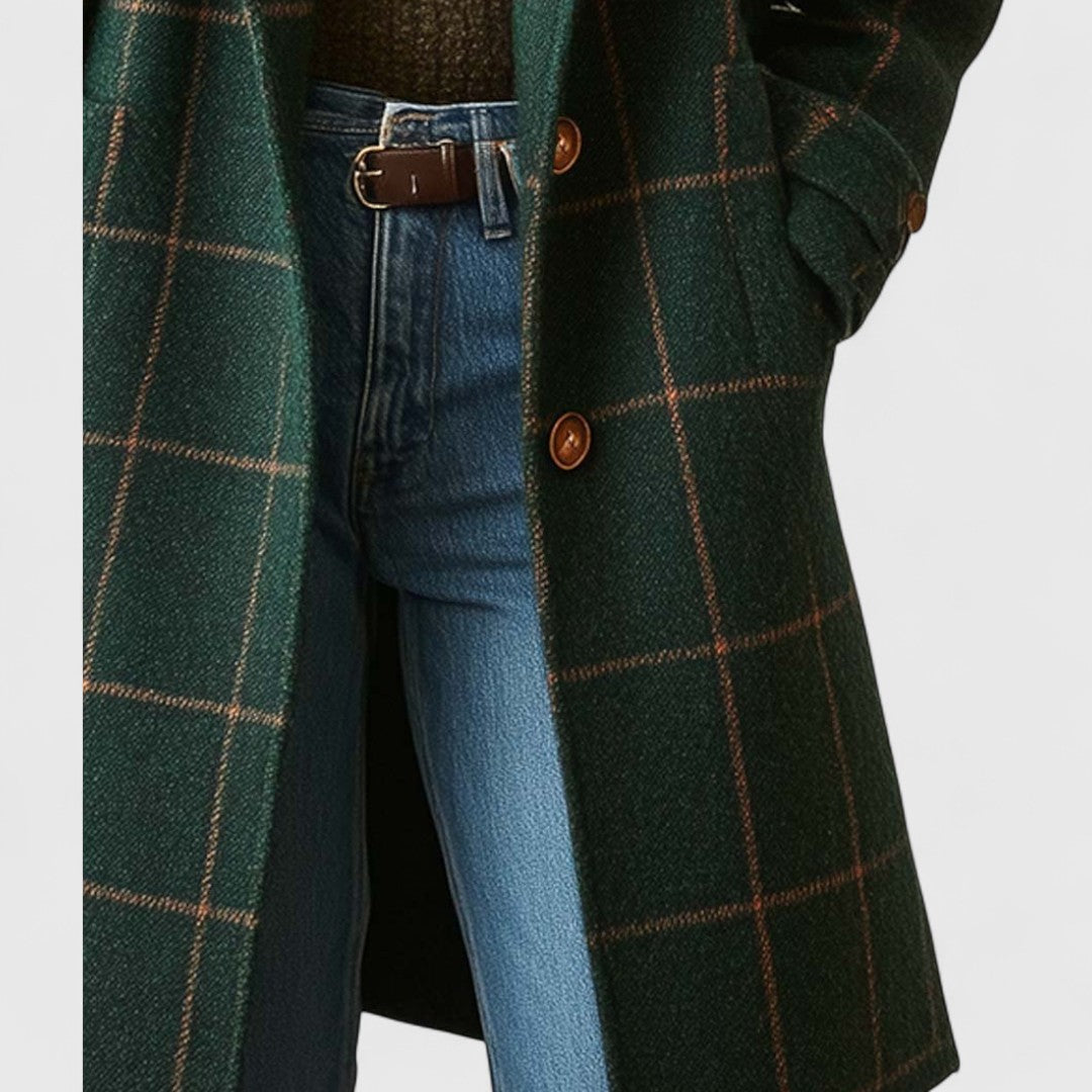 Natascha Classic Plaid Button-Front Coat