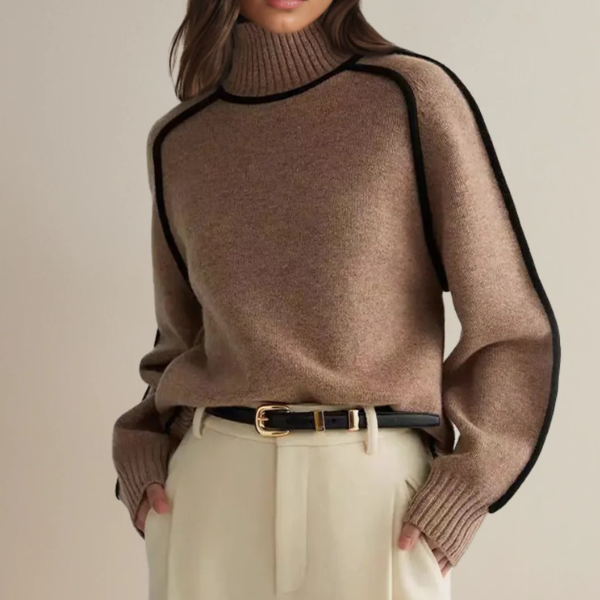 Pauline High-Collar Long Sleeve Sweater