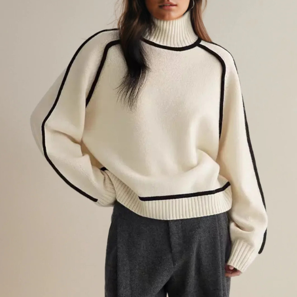 Pauline High-Collar Long Sleeve Sweater