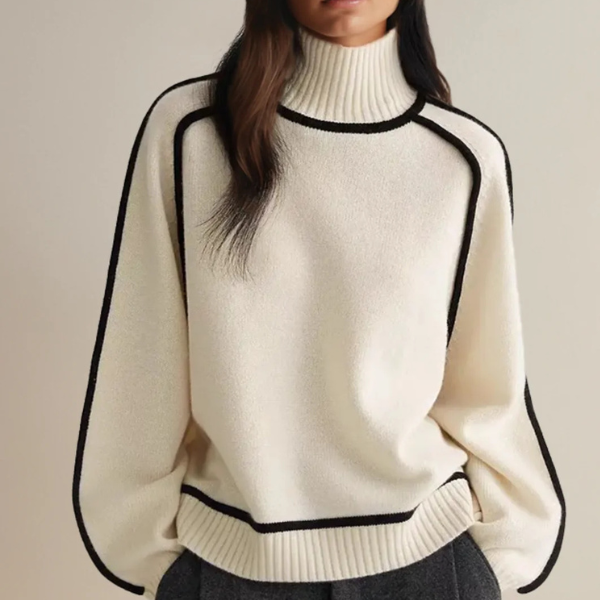 Pauline High-Collar Long Sleeve Sweater