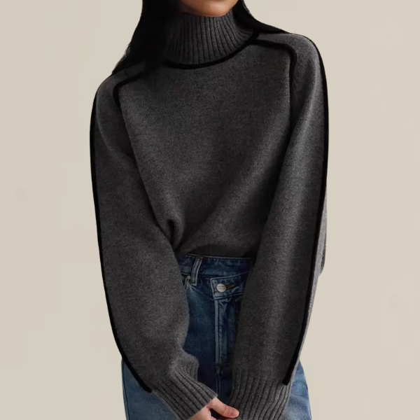 Pauline High-Collar Long Sleeve Sweater
