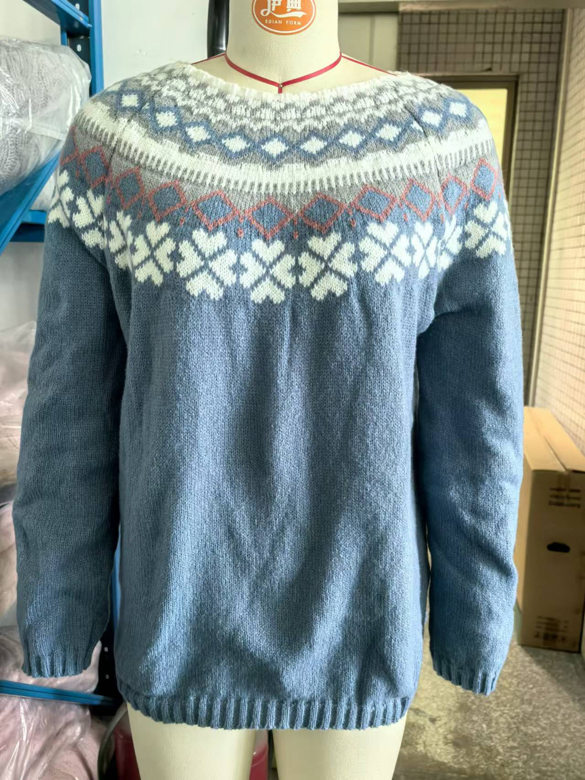 Jasmin Reindeer Print Christmas Sweater