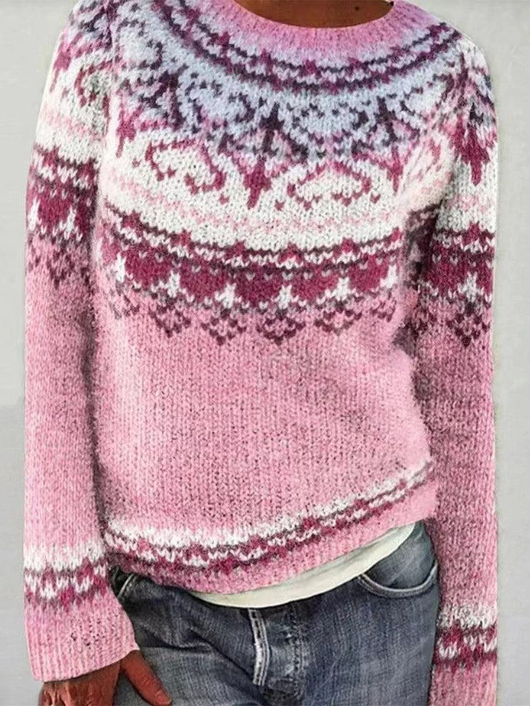 Jasmin Reindeer Print Christmas Sweater