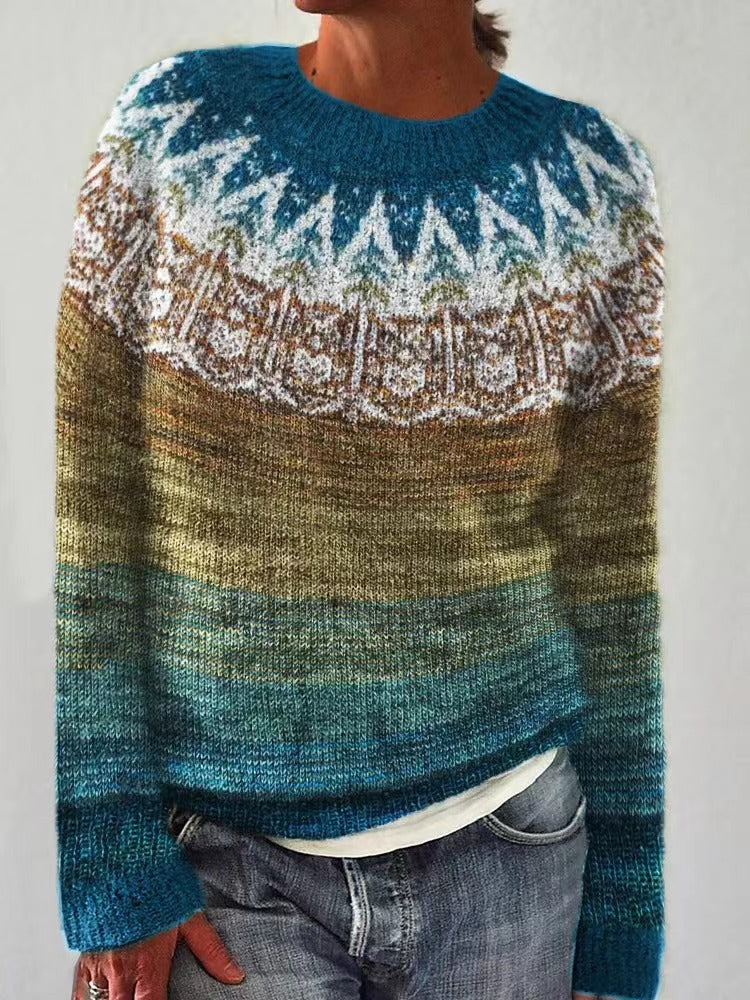 Jasmin Reindeer Print Christmas Sweater