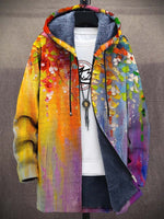 Leonie Art Print Oversized Zip Hoodie Cardigan