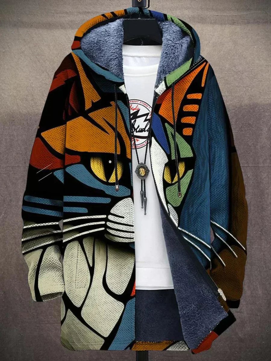Leonie Art Print Oversized Zip Hoodie Cardigan
