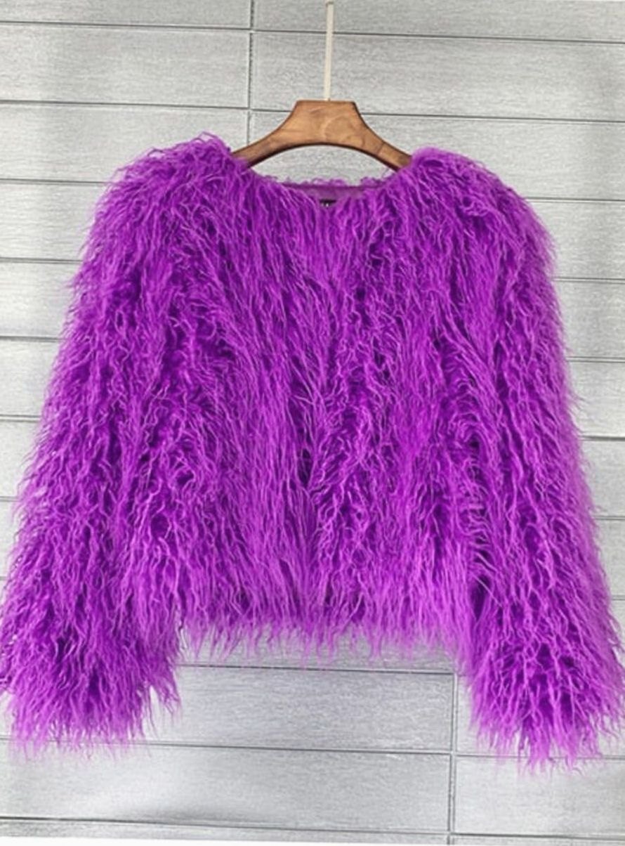 Mia Fluffy Faux Fur Short Coat