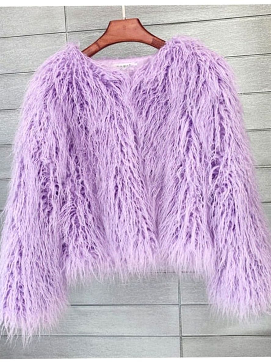 Mia Fluffy Faux Fur Short Coat