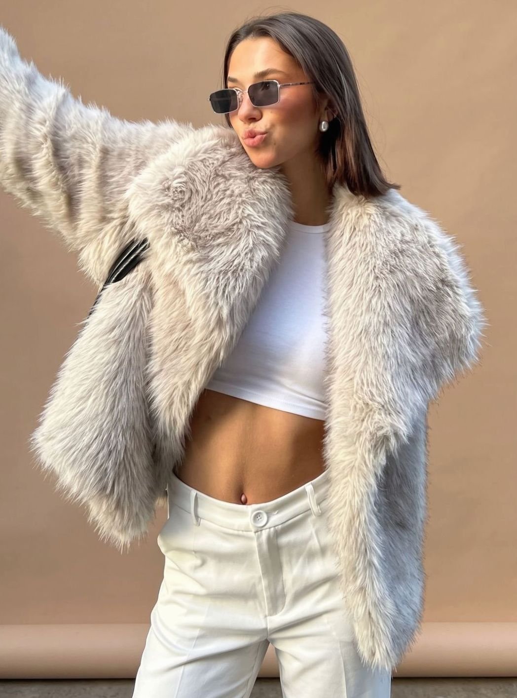 Marie Fluffy Faux Fur Short Coat