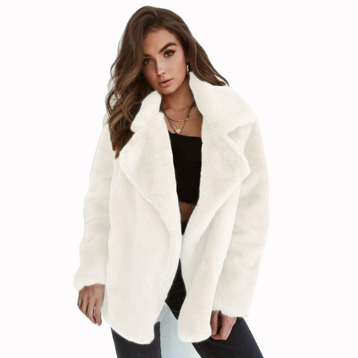 Charlotte Oversized Faux Fur Cropped Coat