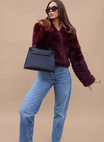 Elisabeth Faux Fur Fitted Cropped Coat
