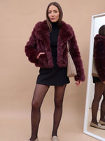Elisabeth Faux Fur Fitted Cropped Coat