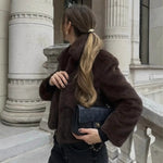 Emilia Faux Fur Collared Cropped Jacket