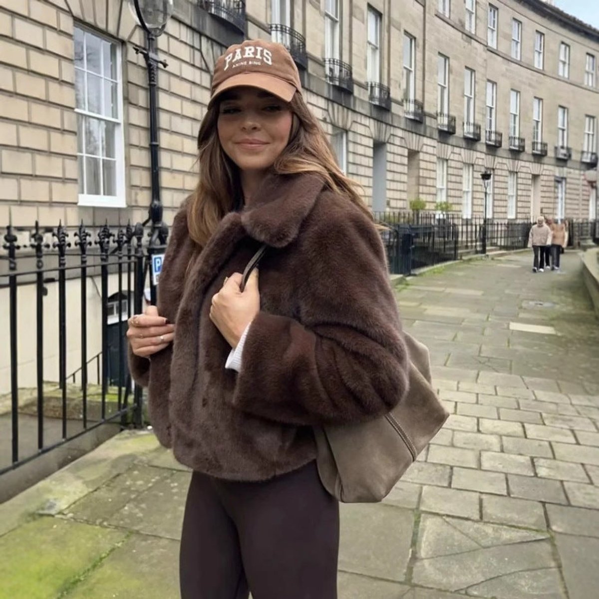 Emilia Faux Fur Collared Cropped Jacket