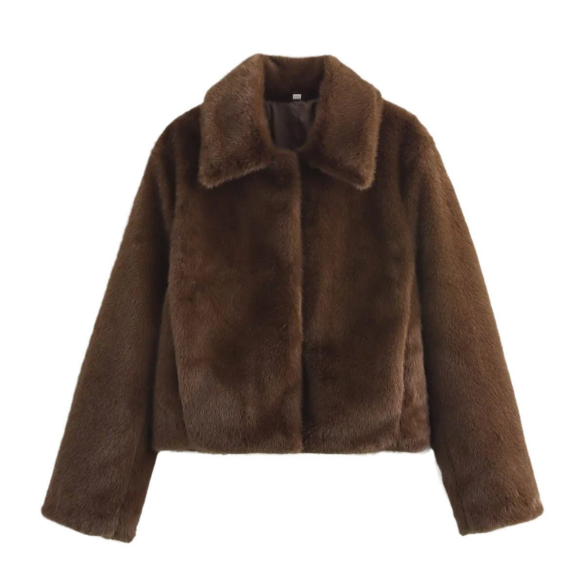Emilia Faux Fur Collared Cropped Jacket
