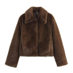 Emilia Faux Fur Collared Cropped Jacket