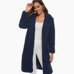 Mia Long Open-Front Teddy Coat