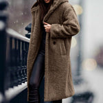 Mia Long Open-Front Teddy Coat