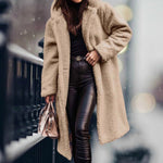 Mia Long Open-Front Teddy Coat