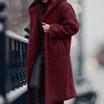 Mia Long Open-Front Teddy Coat