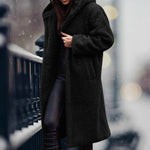 Mia Long Open-Front Teddy Coat
