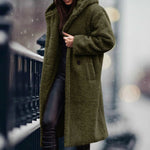 Mia Long Open-Front Teddy Coat