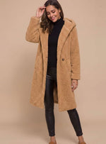 Mia Long Open-Front Teddy Coat