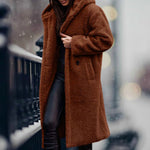 Mia Long Open-Front Teddy Coat