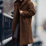 Mia Long Open-Front Teddy Coat