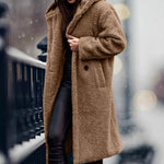 Mia Long Open-Front Teddy Coat