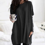 Leonie Long Oversized Crewneck Sweater with Pockets