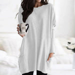 Leonie Long Oversized Crewneck Sweater with Pockets