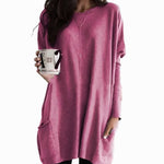 Leonie Long Oversized Crewneck Sweater with Pockets