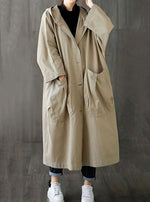 Clara Oversized Hooded Water-Resistant Trench Coat