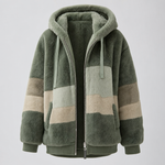 Larkhill Oversized Fleece Jacket in army green, product shot