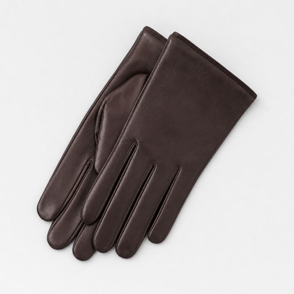 Ledbury Leather Gloves in chocolate brown, product shot