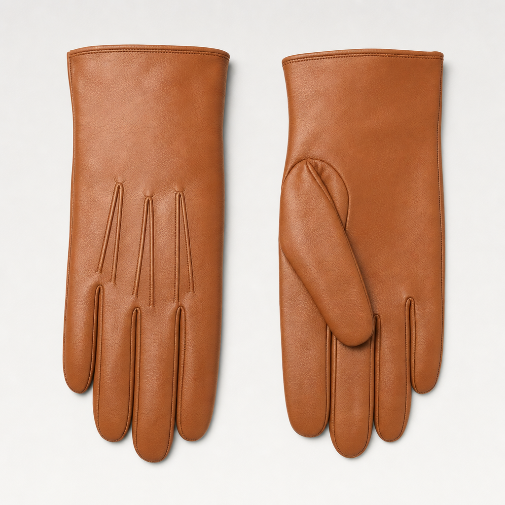 Ledbury Leather Gloves in cognac tan, product shot