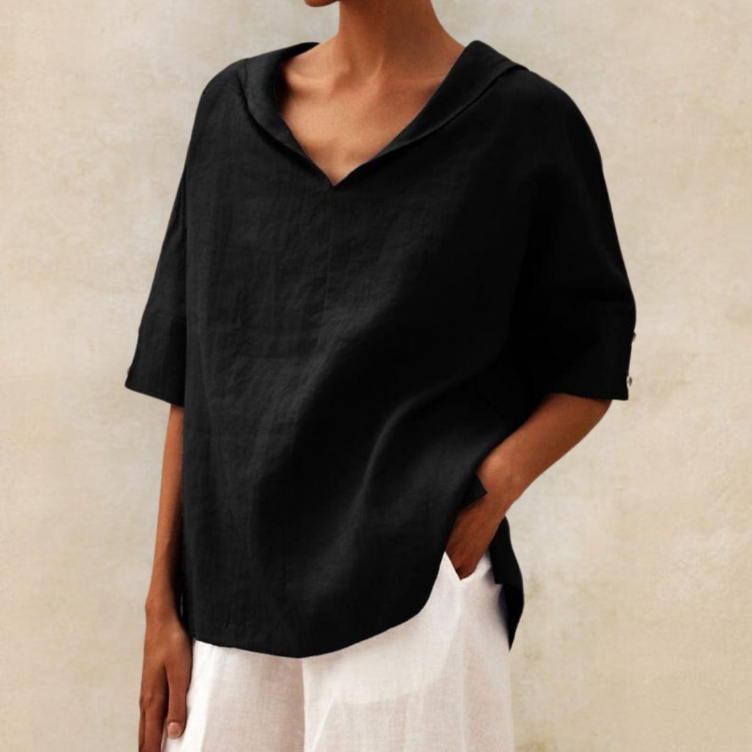 Daniela Spring Relaxed V-Neck Top