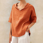 Daniela Spring Relaxed V-Neck Top
